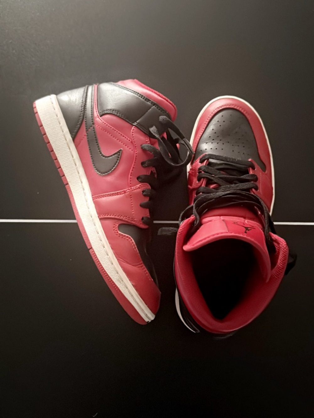 Jordan Retro High Top Sneakers Red and Black